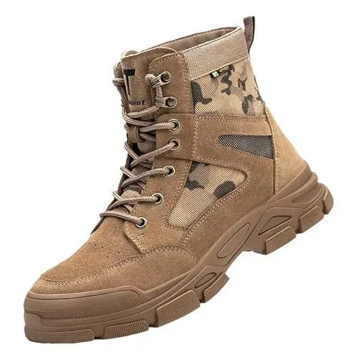 Produktbild: Hengqiyuan Geschweißte Stahlkappe, Herren- Und Damen-Sicherheitsschuhe, Stahlkappe, rutschfeste Low-Top-Mid-Top-Sicherheits-Trainingsschuhe, Bauindustrie-Schuhe,7.5UK