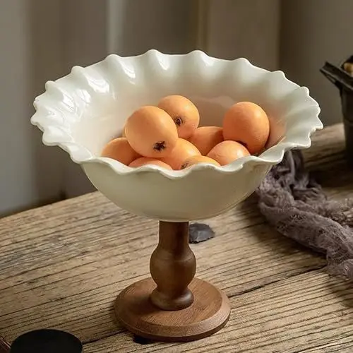 Produktbild: Hengqiyuan Keramik-Obstschale Mit Blütenblättern Für Die Heimküchendekoration, Obst- Und Gemüsehalter, Präsentationstabletts Für Salat- Oder Dessertpartys