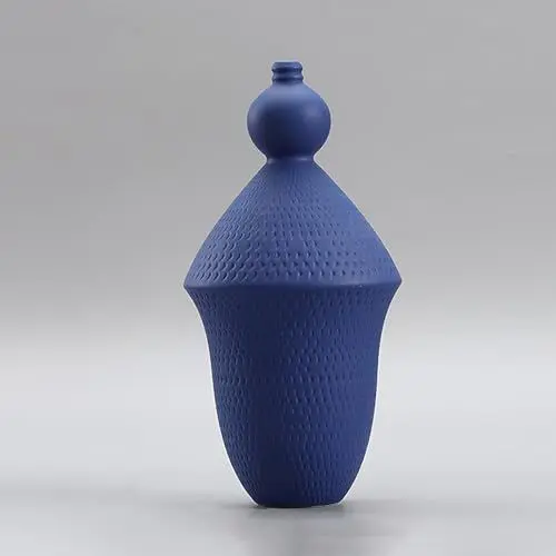 Produktbild: Hengqiyuan Keramikvase Handgemachte Porzellan Blumenvasen Antike High-End-Kunstkeramik Jingdezhen Zuhause Wohnzimmer Modell Raum Dekoration Zubehör,Blau,B