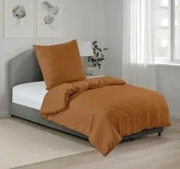 Produktbild: HENGWEI Mikrofaser Fleece Bettwäsche 135x200 2teilig Set Flauschige Bettwäsche-Sets 2tlg Warme Bettwäsche Kuschelig 2teilig Bettwäsche, Bettwäsche 135x200cm mit Kissenbezug 80x80cm, Erdiges Gelb