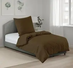 Produktbild: HENGWEI Winter Mikrofaser Fleece Bettwäsche 135x200 2teilig Set Flauschige Bettwäsche-Sets 2tlg Warme Bettwäsche Kuschelig 2teilig Bettwäsche, Bettwäsche 135x200cm mit Kissenbezug 80x80cm, Kaffee