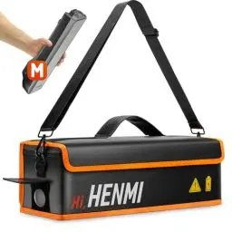 Produktbild: HENMI Ebike Akku Tasche, 1000 °C Feuerfest Zum Sicheren Lagern, Transportieren, Laden, Akku Tasche mit Metallschnalle 41 x 13 x 12 cm