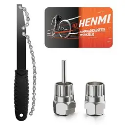 Produktbild: HENMI Fahrrad Kettenpeitsche, Zahnkranzabzieher und Kassetten Abzieher Kit, Ritzelabzieher Kassettenabzieher Schraubkranz Abzieher Universal Fahrrad Kassette Entfernungs Werkzeug