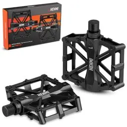 Produktbild: HENMI Fahrradpedale 9/16 Zoll Aluminium MTB Pedale mit Abgedichtete Lager Fahrrad Pedalen rutschfest Breites Plattformpedal für E-Bike, Mountainbike, Rennrad, Trekking Pedale