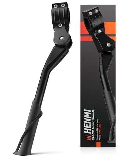 Produktbild: HENMI Fahrradständer 24-29 Zoll, Höhenverstellbar Fahrrad Ständer, rutschfest Seitenständer, Stabil Fahrradständer für Mountainbike, Trekkingrad, Cityrad, Pendlerfahrräder