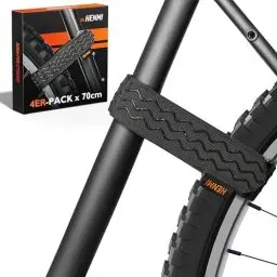 Produktbild: HENMI Fahrradträger Gurte, 4 Stück Verstellbare Fahrrad Spanngurte, Stabilisator Gurte mit Haken und Schlaufe für Fahrrad Transport und Aufbewahrung (70cm*4cm)