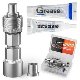 Produktbild: HENMI Kurbelabzieher Fahrrad 14mm Schlüssel Tretlager Werkzeug für 16mm Schraubenschlüssel,abzieher mit Schmieröl und Schmierfett, Kurbel Fahrräder kompatibel für (Shimano,Bosch,ISIS) Octalink
