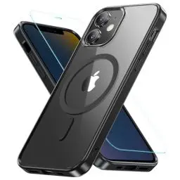 Produktbild: Hensinple Magnetisch für iPhone 12 Mini Hülle 5,4'',mit Panzer Schutz Glas,Stoßfest Militärschutz Rundumschutz Schutzhülle Case Handyhülle für iPhone 12 Mini-Schwarz
