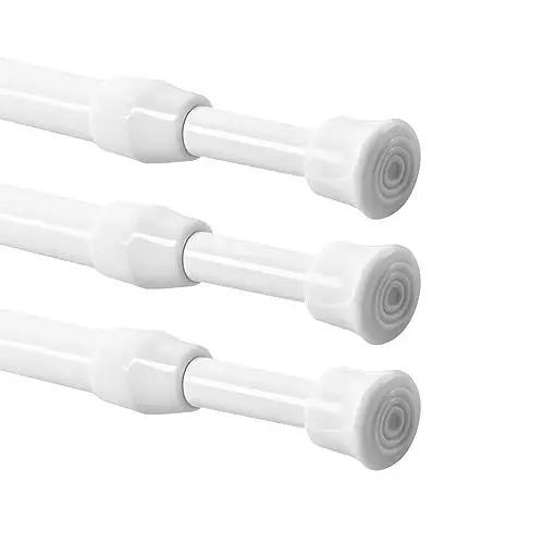 Produktbild: HEOMAITO 3 Stücks 42-70 cm Teleskopstange, Ausziehbar Vorhangstange Spannstange ohne Bohren, Teleskop Gardinenstange für Schrank, Küche, Schrank, Kleiderschrank, Bücherregal