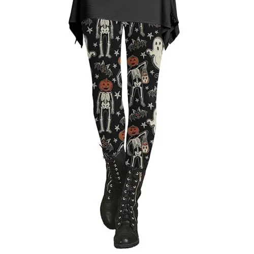 Produktbild: HEONSATI Damen Leggings Hohe Taille Lange Fitnesshose Fit Sport Yogahosen Push Up Stretch Tights Weicher Passformhose Verschiedene Anlässe Lässigehose Milchseide Bedruckte Hose