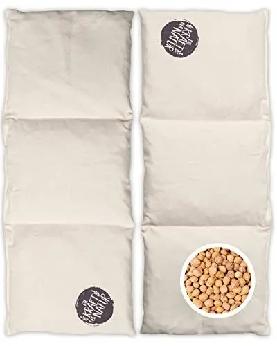 Produktbild: HERBALIND Natur Kirschkernkissen 3-Kammer 50x20 cm - 900g Kirschkerne - Made in Germany - OEKO TEX Nacken Schulter Wärmekissen für die Mikrowelle - Geschenk Idee
