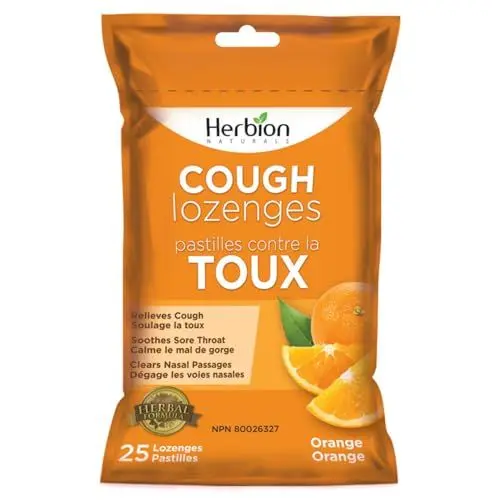 Produktbild: Herbion Naturals Husten-Lutschtabletten mit natürlichem Orangengeschmack, 25 Lutschtabletten, lindert Halsschmerzen, für Erwachsene und Kinder ab 12 Jahren