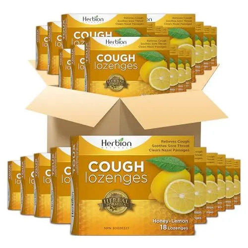 Produktbild: Herbion Naturals Hustenbonbons mit natürlichem Honig-Zitronen-Geschmack, 18 Lutschtabletten - Lindert Husten, befreit die Nase, beruhigt den Hals (48er Pack)