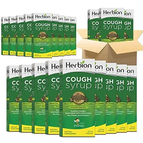 Produktbild: Herbion Naturals, Hustensirup mit El Jarabe Para La Tos Con Miel natürlich schmackhaft beruhigt die Kehle, grün, Honig, 5 Fl Oz Packung von 24