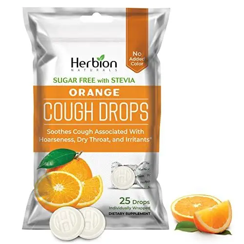 Produktbild: Herbion Naturals Hustentropfen mit Orangengeschmack, zuckerfrei mit Stevia, Nahrungsergänzungsmittel, beruhigt Husten, für Erwachsene und Kinder ab 6 Jahren, 25 Tropfen, kein künstlicher Geschmack