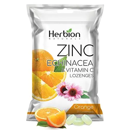 Produktbild: Herbion Naturals Zink, Echinacea und Vitamin C Lutschtabletten mit natürlichem Orangengeschmack, 25 Kt, Nahrungsergänzungsmittel, unterstützt das Immunsystem, für Erwachsene und Kinder ab 5 Jahren