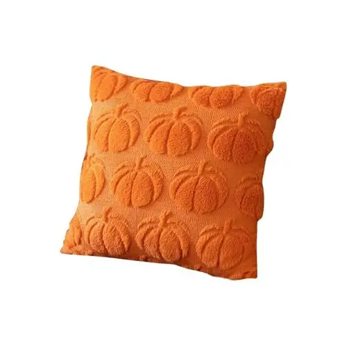 Produktbild: Herbst Kissenbezüge Fall Kürbis Kissenbezug 45x45 Halloween Kissenbezug Herbstdeko Halloween Deko Innen Autumn Decor Pumpkin Kissenhülle Herbst Aesthetic Modern Wohnzimmer Zimmer Deko (Orange)