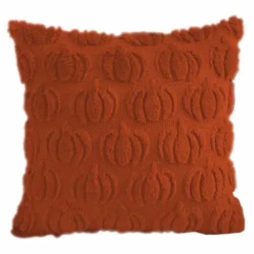 Produktbild: Herbst Kürbis 45x45 Plüsch Kissenbezug, Halloween Plüsch Kissen, Herbstlich Deko Kissen, Herbst Geist Kissenbezug, Halloween Dekokissen Pumpkin Bezug, Herbst Kürbis Aesthetic Kissen(1 Brown)