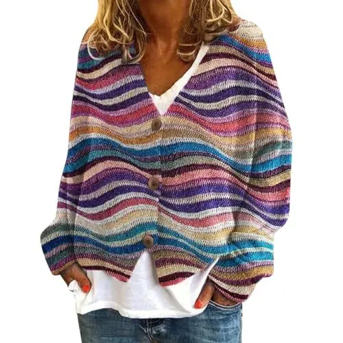 Produktbild: Damen Pullover Elegant Oversize Rosa Gap Strickpullover Crop Weich Weihnachtspulli Große Größen