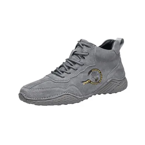 Produktbild: Herbst-High-Top-Schuhe, Oktopus-Erbsen, kurze Stiefel, atmungsaktiv, plus Samt-Baumwollschuhe, Herrenschuhe B-447 Gray 41