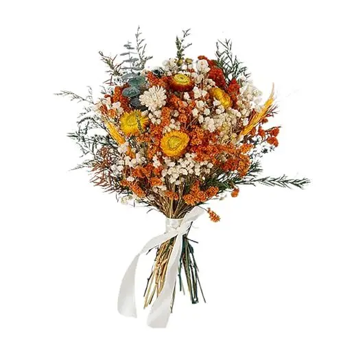 Produktbild: Herbstlicher Trockenblumenstrauß Gypsophila-Kristallblume Oncidium-Mischblumenstrauß Kleine Trockenblumenarrangements Eukalyptus-Blumensträuße für die Hochzeitsdekoration zu