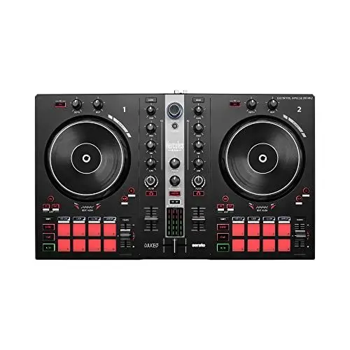 Produktbild: Hercules DJControl Inpulse 300 MK2 – USB-DJ-Controller – 2 Decks mit 16 Pads und eingebauter Soundkarte