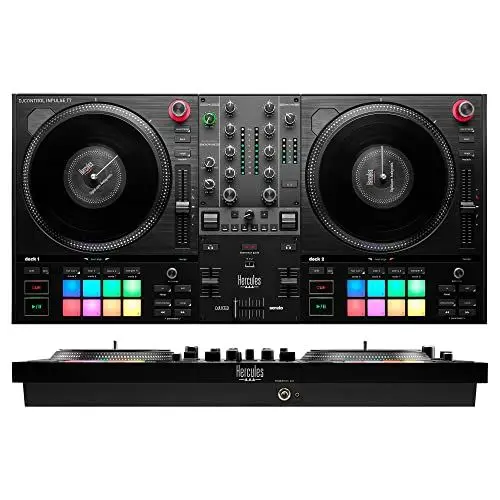 Produktbild: Hercules DJControl Inpulse T7 Motorbetriebener 2-Deck-DJ-Controller in Schwarz
