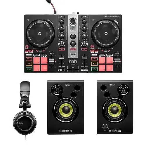 Produktbild: Hercules DJLearning Kit MK2 – All-in-One-Kit zum Erlernen des Mixens – inclusive Software und Tutorials