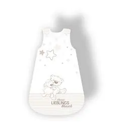Produktbild: Herding Baby Best Baby-Schlafsack, Kleiner Lieblingsmensch Motiv, 110 cm, Seitlich umlaufender Reißverschluss und Druckknöpfe, Weiß