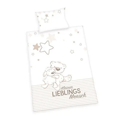 Produktbild: Herding Baby Best Kleinkinder-Bettwäsche-Set, Jana Lieblingsmensch Wendemotiv, Bettbezug 100 x 135 cm, Kopfkissenbezug 40 x 60 cm, Baumwolle/Renforcé