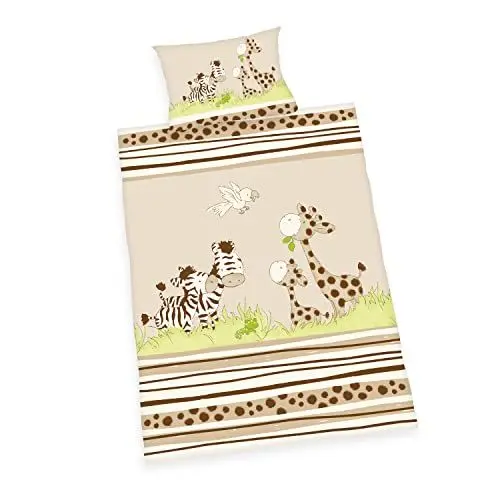 Produktbild: Herding Baby Best Kleinkinder-Bettwäsche-Set, Jana Zebra Wendemotiv, Bettbezug 100 x 135 cm, Kopfkissenbezug 40 x 60 cm, Baumwolle/Renforcé