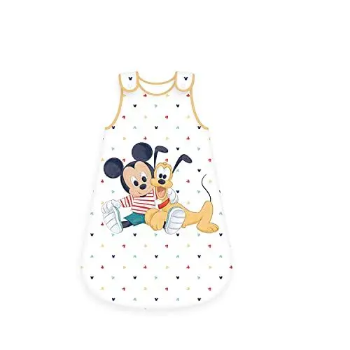 Produktbild: Herding Disney´s Mickey Mouse Baby-Schlafsack, Größe: 70 x 45 cm, Mit leichtläufigem Rundumreißverschluss, Mit zwei Druckknöpfen, Obermaterial: 100% Baumwolle, Füllung: 100% Polyester