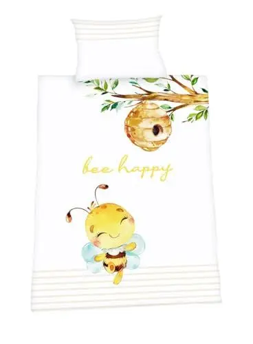 Produktbild: Herding babybest Bettwäsche Biene, Kopfkissenbezug ca. 40 x 60 cm, Bettbezug ca. 100 x 135 cm, Wendemotiv, Mit Reißverschluss und Hoteleinschlag, 100% Baumwolle/Renforcé