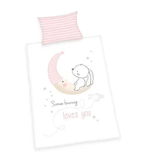 Produktbild: Herding Kleinkinder-Bettwäsche-Set, Little Bunny Wendemotiv, Bettbezug 100x135cm, Kopfkissenbezug 40x60cm, Baumwolle/Renforcé