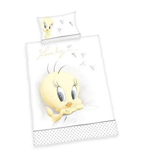Produktbild: Herding Looney Tunes Bio-Bettwäsche-Set, GOTS-zertifiziert, Wendemotiv, Kopfkissenbezug 40 x 60 cm mit Hoteleinschlag, Bettbezug 100 x 135 cm mit Knopfleiste, Baumwolle/Flanell