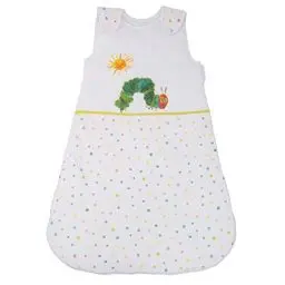 Produktbild: Herding RAUPE NIMMERSATT Baby-Schlafsack, 90 cm, Seitlich umlaufender Reißverschluss und Druckknöpfe, Weiß