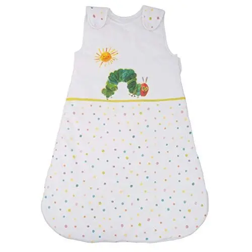 Produktbild: Herding RAUPE NIMMERSATT Baby-Schlafsack, 90 cm, Seitlich umlaufender Reißverschluss und Druckknöpfe, Weiß