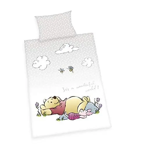 Produktbild: Herding Winnie Puuh Kleinkinder-Bettwäsche-Set, Wendemotiv, Bettbezug 100 x 135 cm, Kopfkissenbezug 40 x 60 cm, Baumwolle/Renforcé