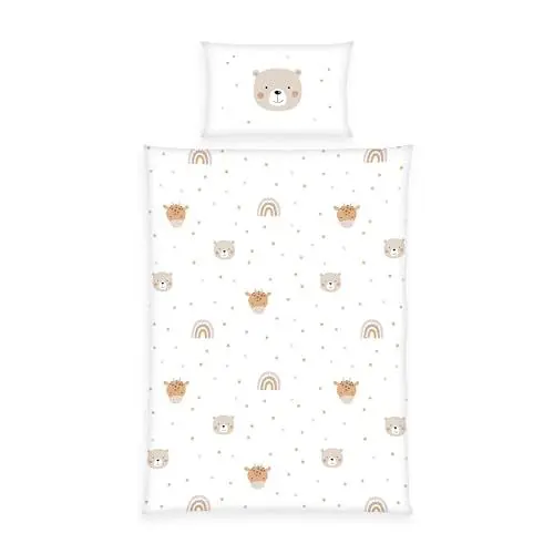 Produktbild: Herding babybest Little Friends Winterbettwäsche, Kopfkissenbezug 40 x 60 cm mit Hoteleinschlag, Bettbezug 100 x 135cm, Mit Reißverschluss, 100% Baumwolle/Flanell, Weiß, Twin