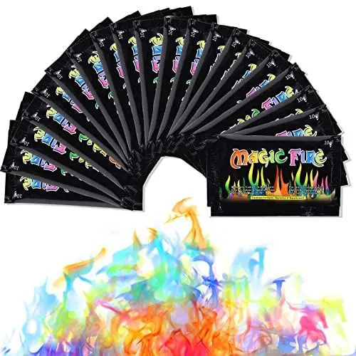 Produktbild: Herefun Buntes Feuerpulver 10g x 20, Bunte Farbwechsel Feuerfarben Set für Halloween und Weihnachten