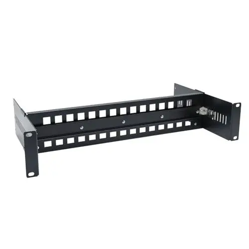 Produktbild: Hereta 19 Zoll justierbare Rack-Berg-DIN-Schienen-Halterung für Medienkonverter Ethernet-Schalter-industrieller PoE-Schalter mit Licht und hochfestem Aluminiumlegierungsmaterial