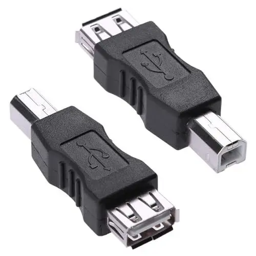 Produktbild: Herfair USB A zu B Adapter, USB 2.0 A Weiblich zu USB B Drucker Männlich Konverter für Drucker, Scanner, Faxgerät, Mehr (USB A Weiblich zu B Männlich, 2Pack)