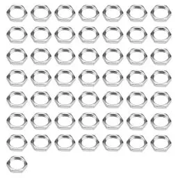 Produktbild: HERKINDNESS 50 Stück Mutter M10x1 SW12 2.5mm ISO Feingewinde DIN 13-5 Verzinkte Schlüsselmutter, Sechskantmutter für Lampen DIY und Zubehör Austausch
