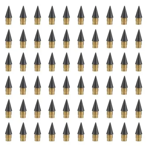 Produktbild: HERKINDNESS Dauerbleistift Ersatzkopf, 60 Stück Bleistift Füller Mine, Bleistift Austauschbare Graphitspitze, Schwarz Graphitspitze für Studentengemälde, Studentenkreationen und geschenk