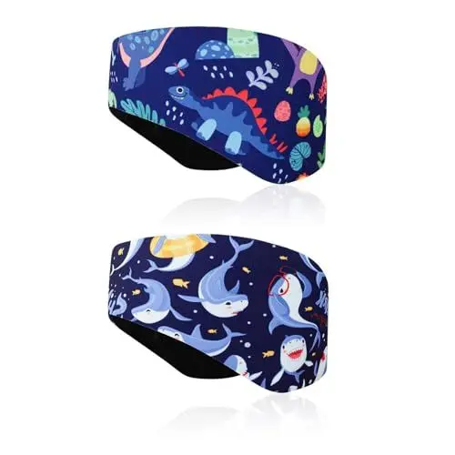 Produktbild: HERKINDNESS Schwimm Stirnband, 2 Stück Schwimmstirnband Kinder Wasserdicht, Größe L Schwimm Stirnband Kinder Wasserdicht, Geeignet für Kinder und Erwachsene zum Schwimmen, Surfen und Tauchen