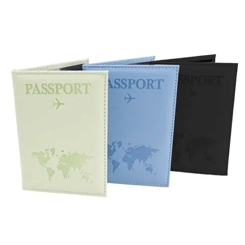 Produktbild: HERKINDNESS Reisepasshüllen, 3 Stück Passport Wallet, Unisex Passport Cover, Wasserdicht und Verschleißfest Reisepass Schutzhüllen, Hülle Reisepass für Aufbewahrung von Pässen und Kreditkarten