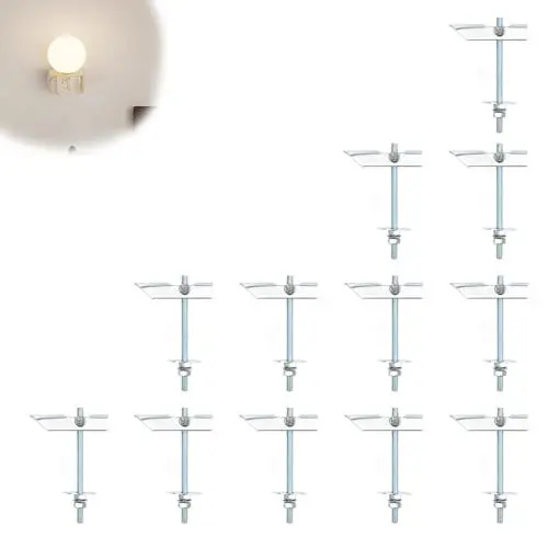 Produktbild: HERKINDNESS 12 Stück M6x100mm Schwerlast Kippdübel aus Kohlenstoffstahl, Schwerlast Kippdübel, Tiltbarer Dübel Gipskarton für Aufhängen Schwerer Gegenstände, Geeignet für Decken, Hohlwände, Faserplatt