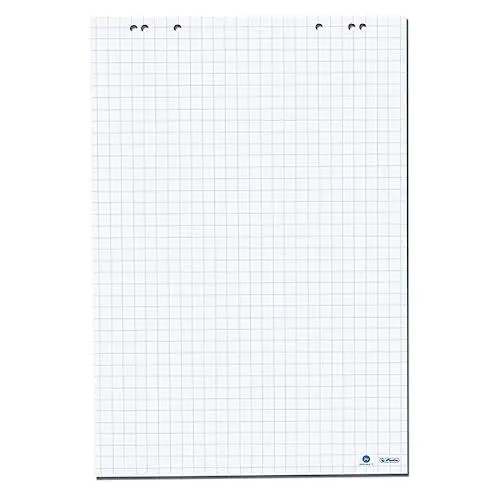 Produktbild: Herlitz 10408151 Flipchartblock 68x99cm Recycling, 20 Blatt kariert, 80 g/m², FSC Mix, 5 Stück