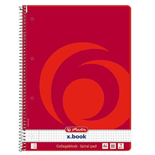 Produktbild: Herlitz 10834117 Collegeblock A4, 80 Blatt kariert mit Rand links, 70 g/m², 5 Stück
