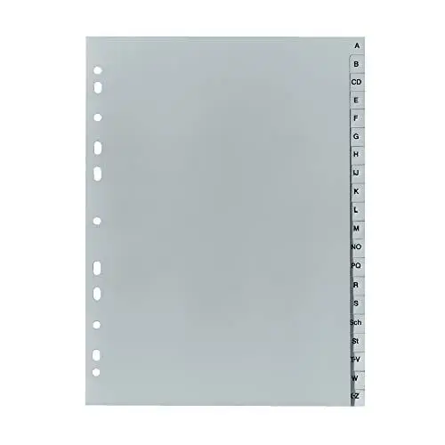 Produktbild: Herlitz Ordnerregister im A4 Format A-Z, 20 Blatt, grau